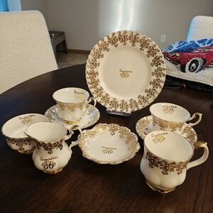 Royal Albert Gold 50 Anniversary Celebration Dinnerware Set